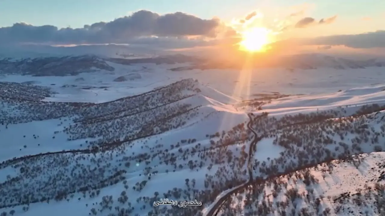 آبشار بیشه در غروب آفتاب +  فیلم