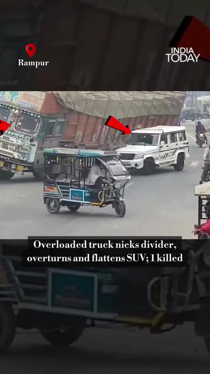 فیلم مرگ دلخراش راننده شاسی بلند در هند