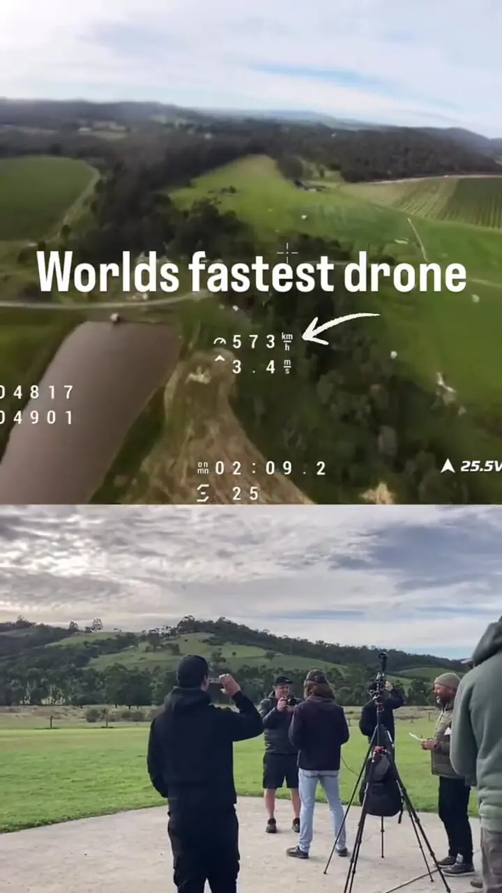 فیلم رکوردشکنی سریع ترین پهپاد جهان در گینس