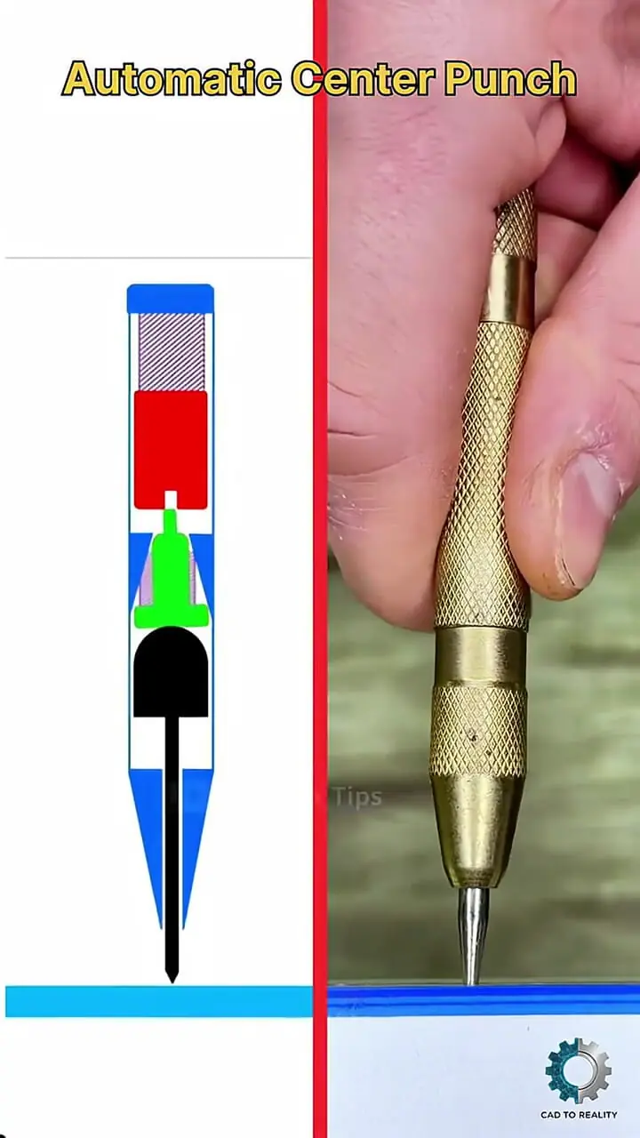 فیلم مکانیزم داخلی پانچ مرکزی با فنر