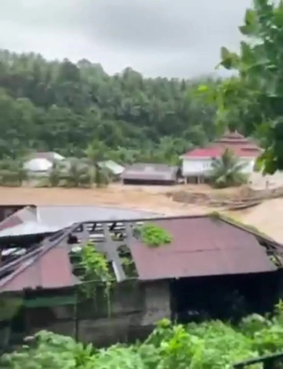 فیلم خسارات گسترده سیل و رانش زمین در اندونزی