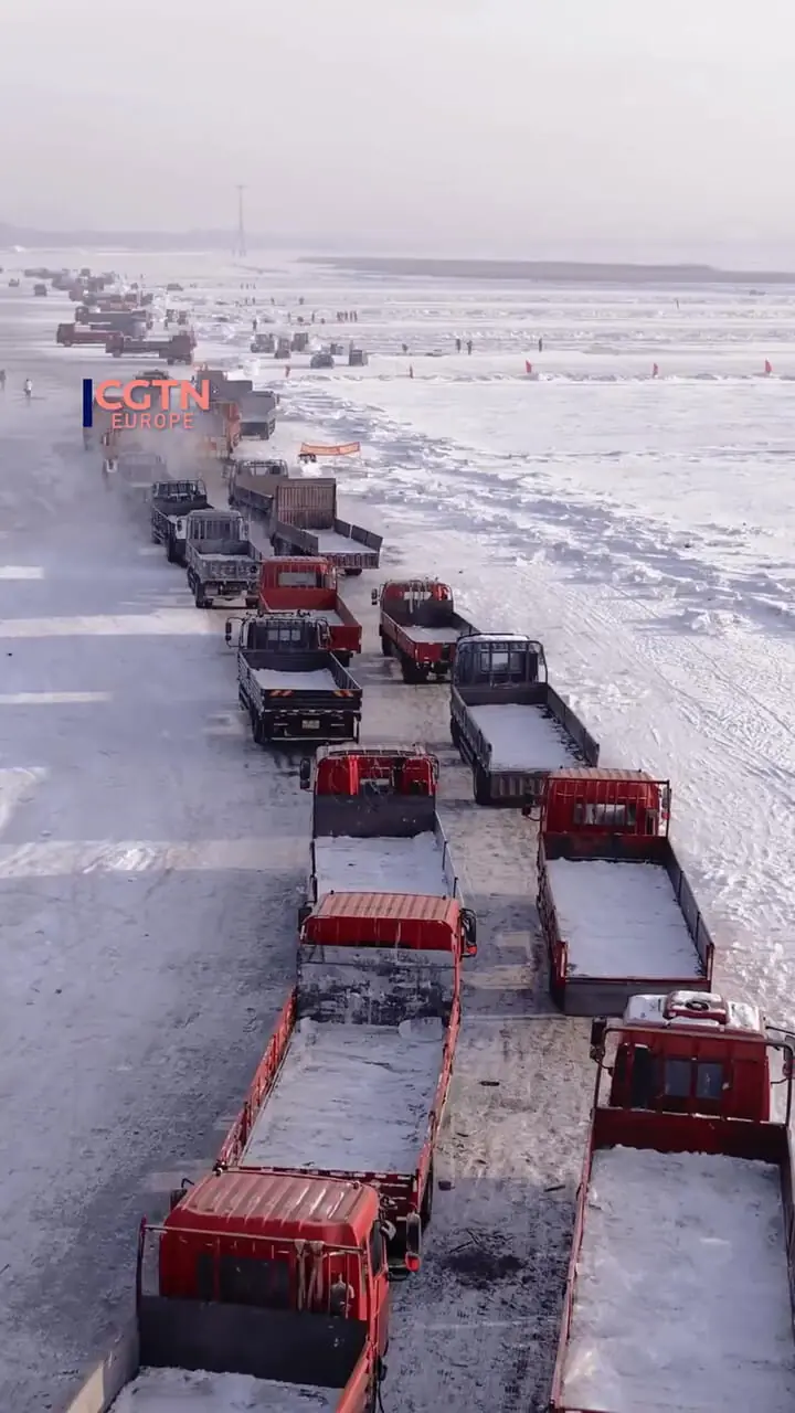 فیلم ذخیره سازی یخ در سرزمین رویایی هاربین