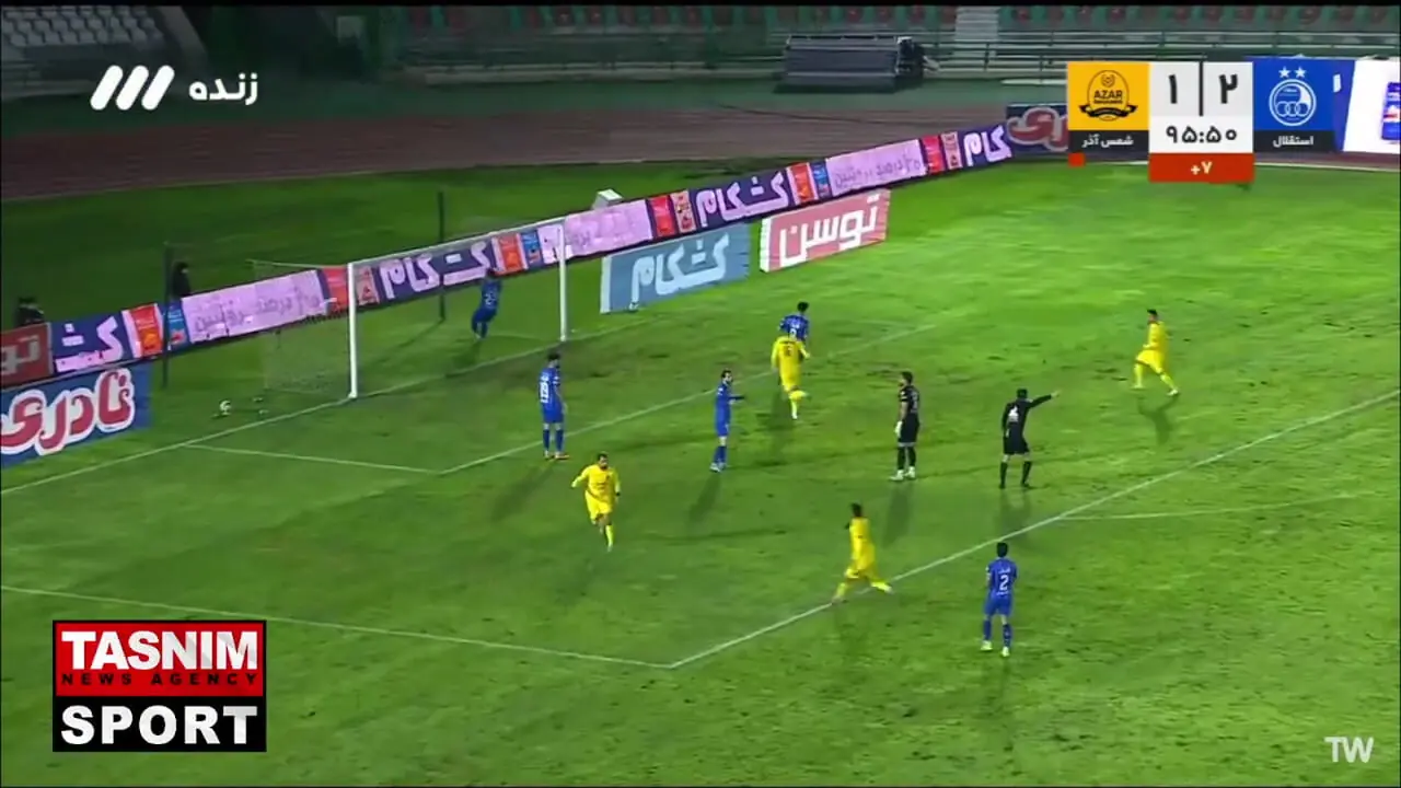 فیلم گل دوم شمس‌آذر به استقلال توسط سهیل فداکار 90+6