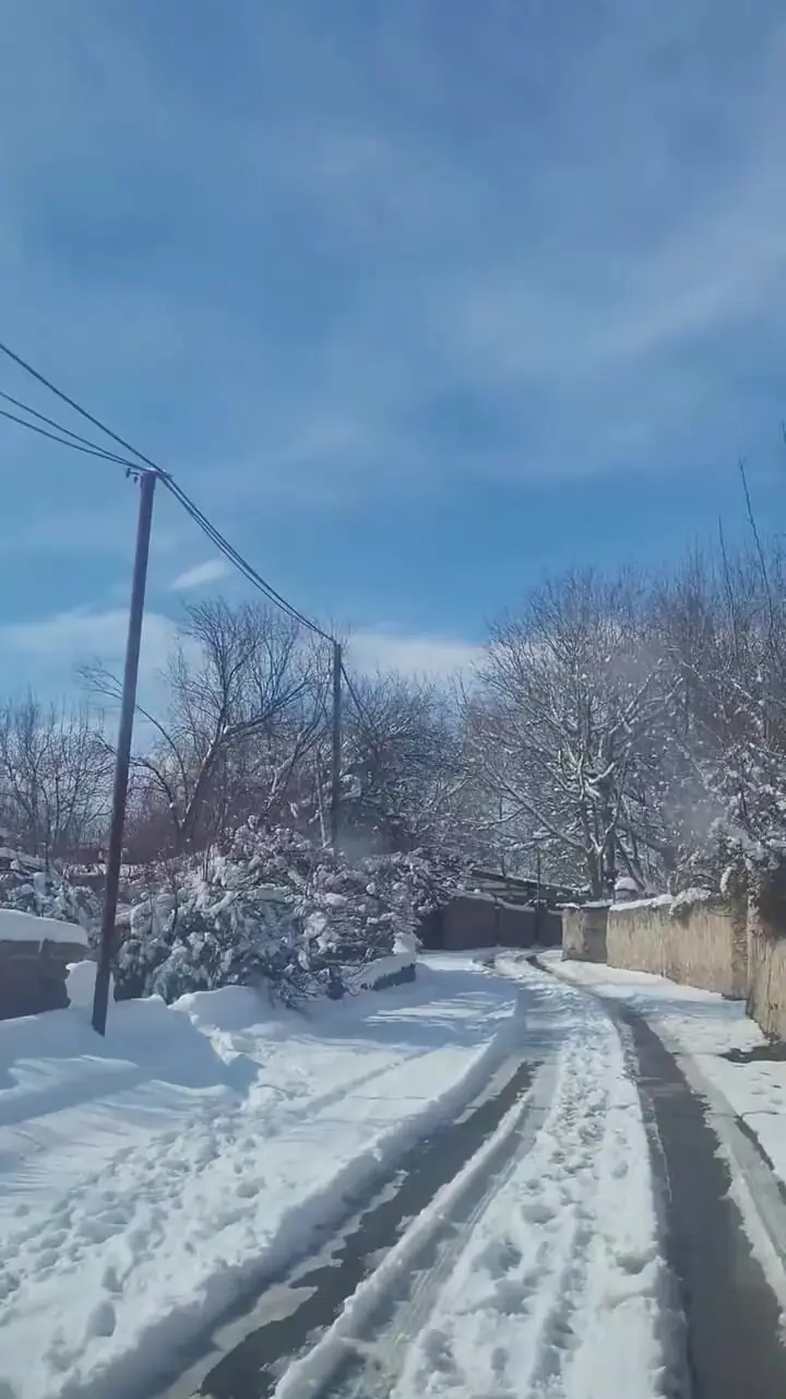 بارش برف زمستانی فشند را سفید پوش کرد