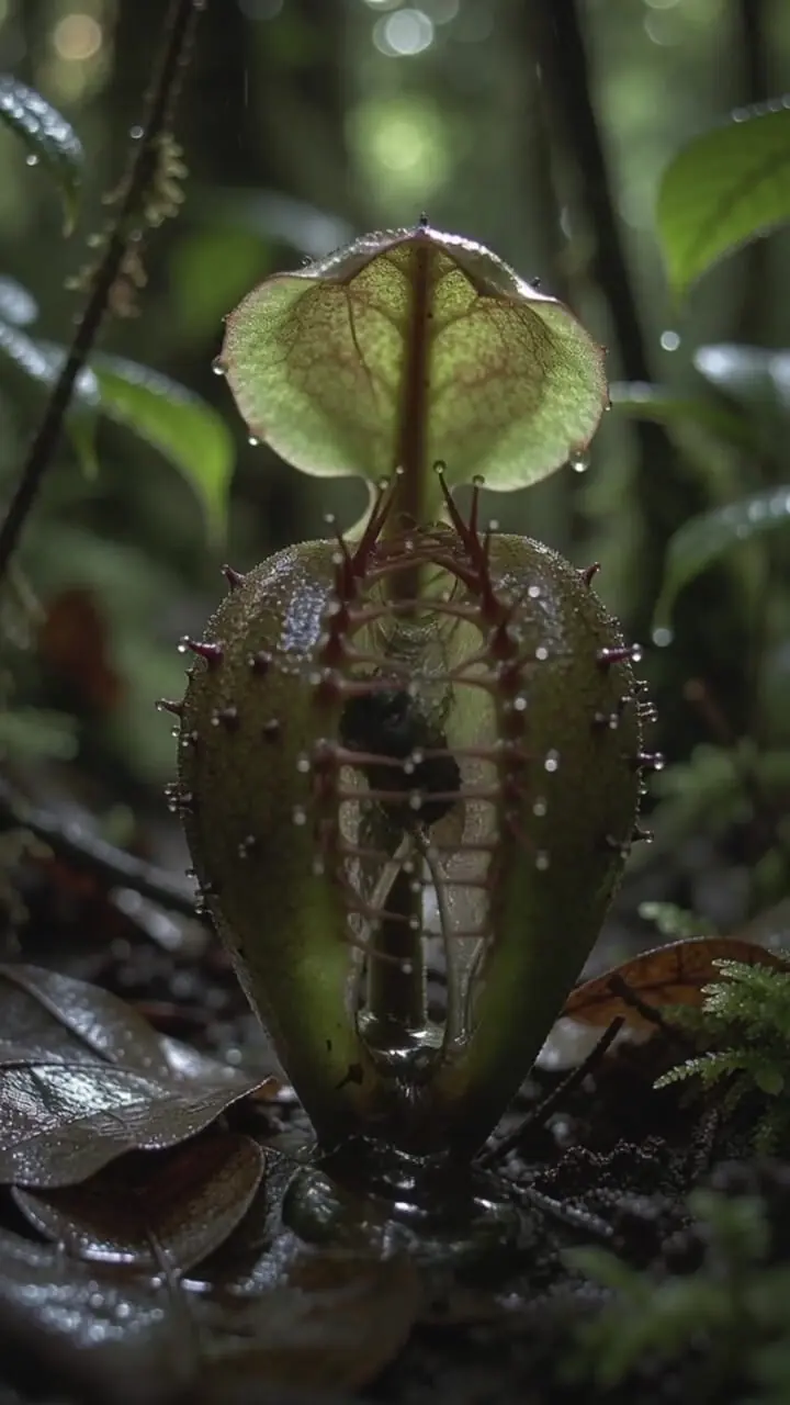 فیلم گیاه گوشت خوار درحال شکار