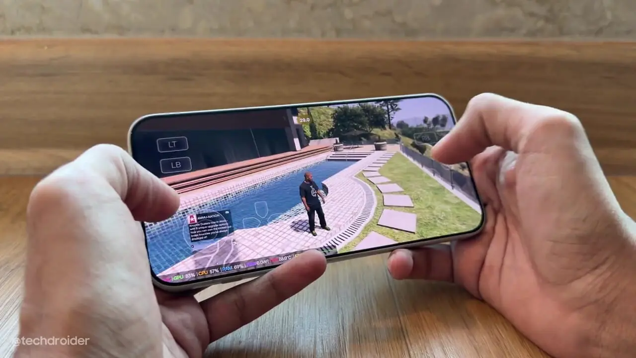 اجرای GTA V روی گوشی OnePlus 15 با رزولوشن بالا