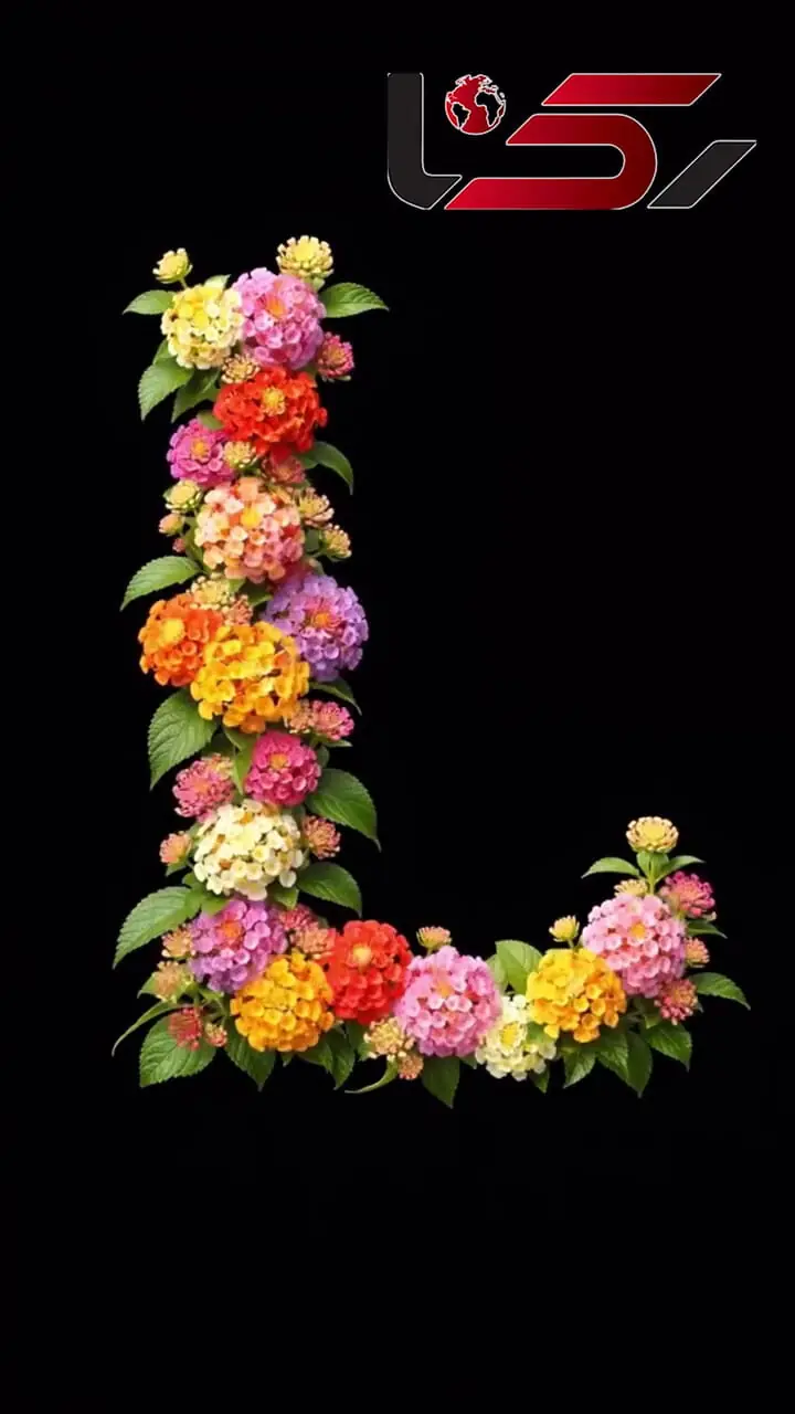 حروف انگلیسی با دیزاین گل 