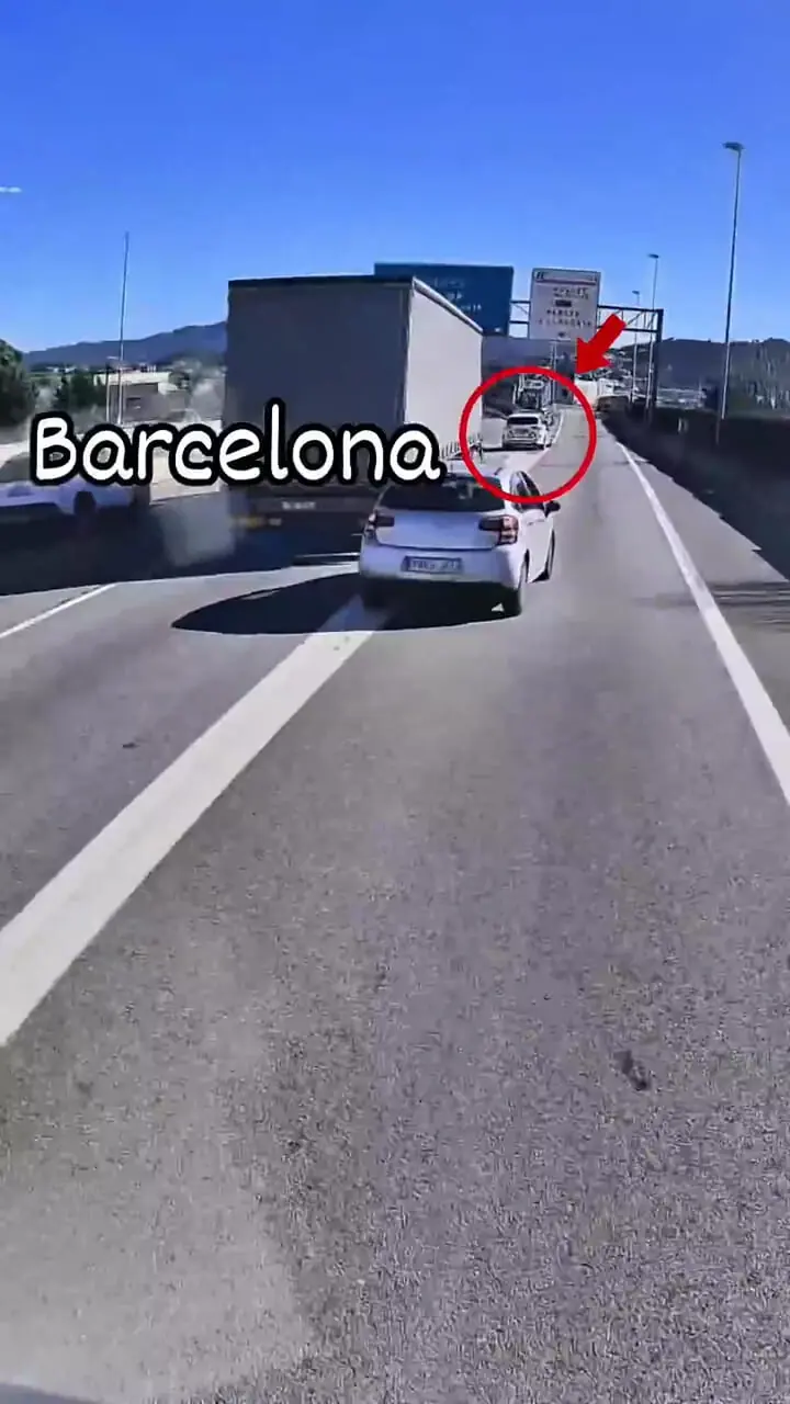 فیلم فرار ناموفق از دست پلیس در بارسلونا