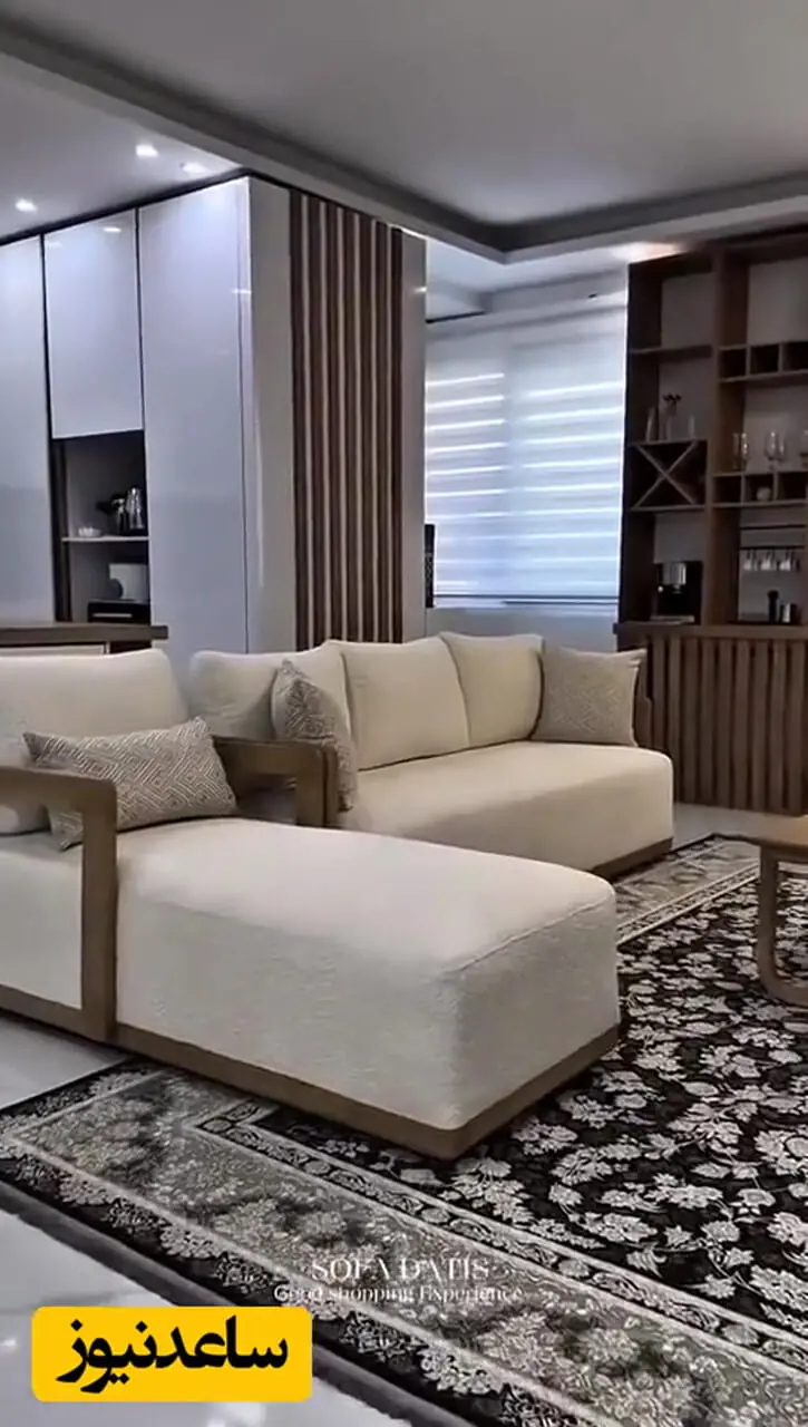 فیلم حماسه سلیقه مریم مومن در دکوراسیون آپارتمان لوکس تازه عروس / سهیل قاصدی افتاد تو عسل /  از دکوربندی های چوبی  تا چیدمان شاعرانه با پرده های تور و نورهای ملایم