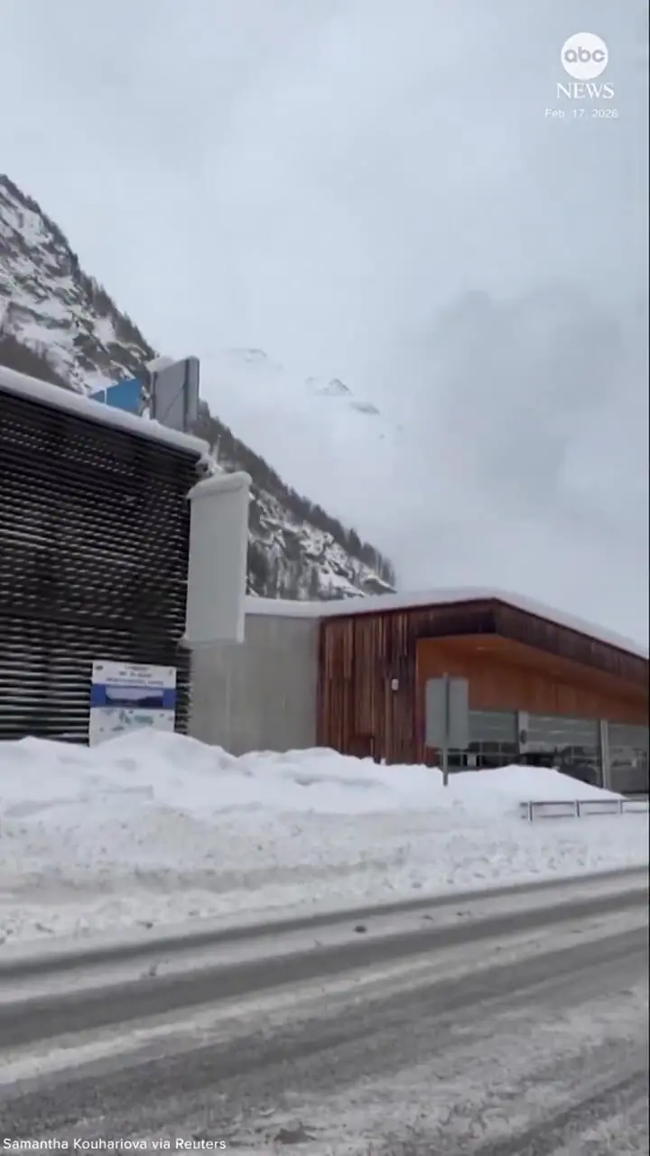 فیلم صحنه دلهره آور بهمن در ارتفاعات آلپ