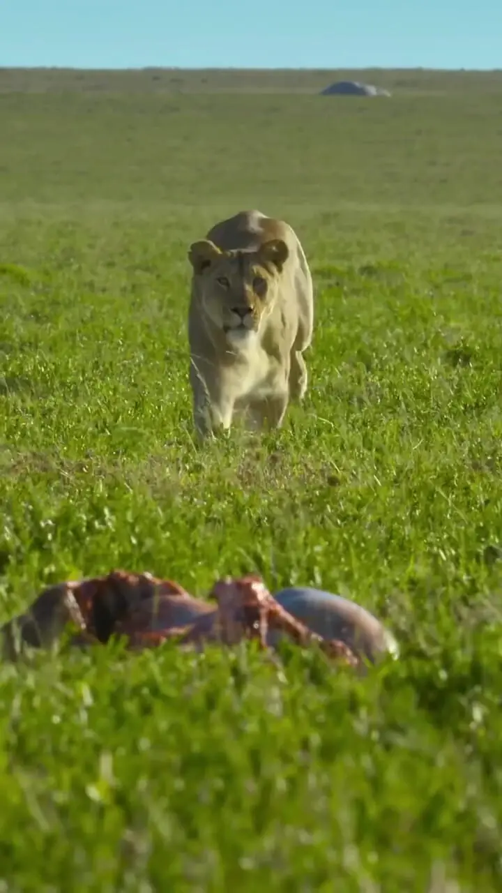 فیلم تصاحب شکار یوزپلنگ توسط شیر ماده