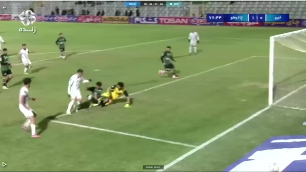 فیلم گل دوم چادرملو توسط هادی حبیبی‌نژاد در دقیقه 79 / خیبر 0 - چادرملو 2