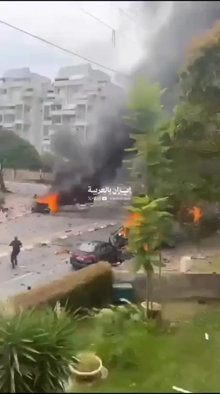 فیلم اصابت موشک به تل‌آویو