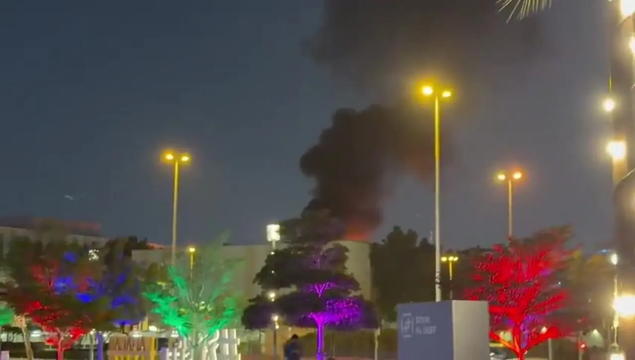 فیلم/ لحظه اصابت پهپاد به کنسولگری آمریکا در دبی