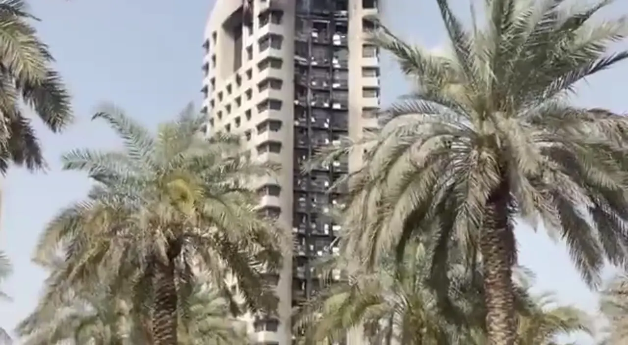 تصاویر جدید از برج هدف قرارگرفته کویت 