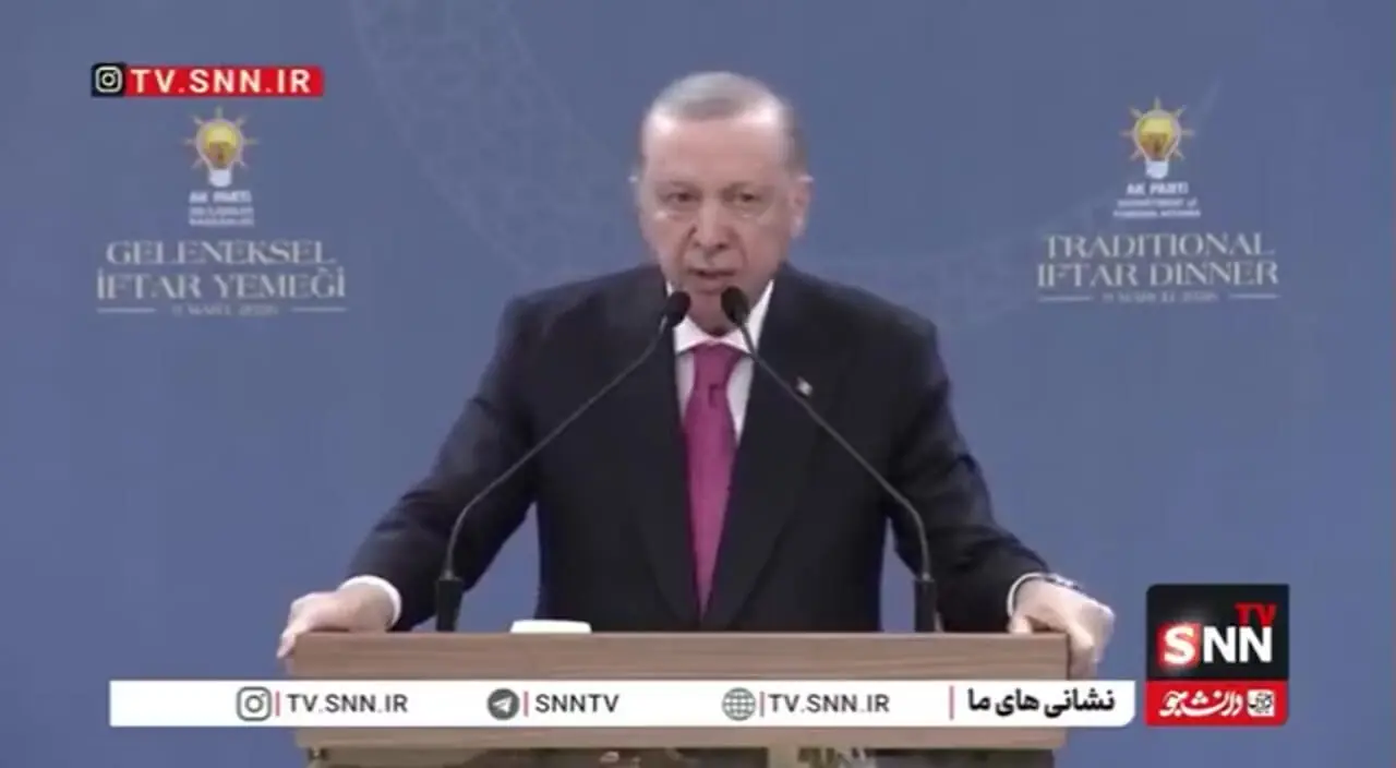 فیلم صحبت های رئیس جمهور ترکیه در خصوص جنگ علیه ایران