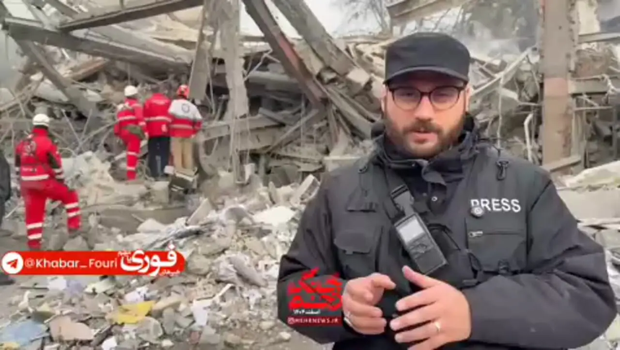 فیلم حمله به شمال غرب تهران / تاکنون 14 نفر از زیر آوار خارج شدند/ مراجعه کنندگان به بانک زیر ویرانی بودند
