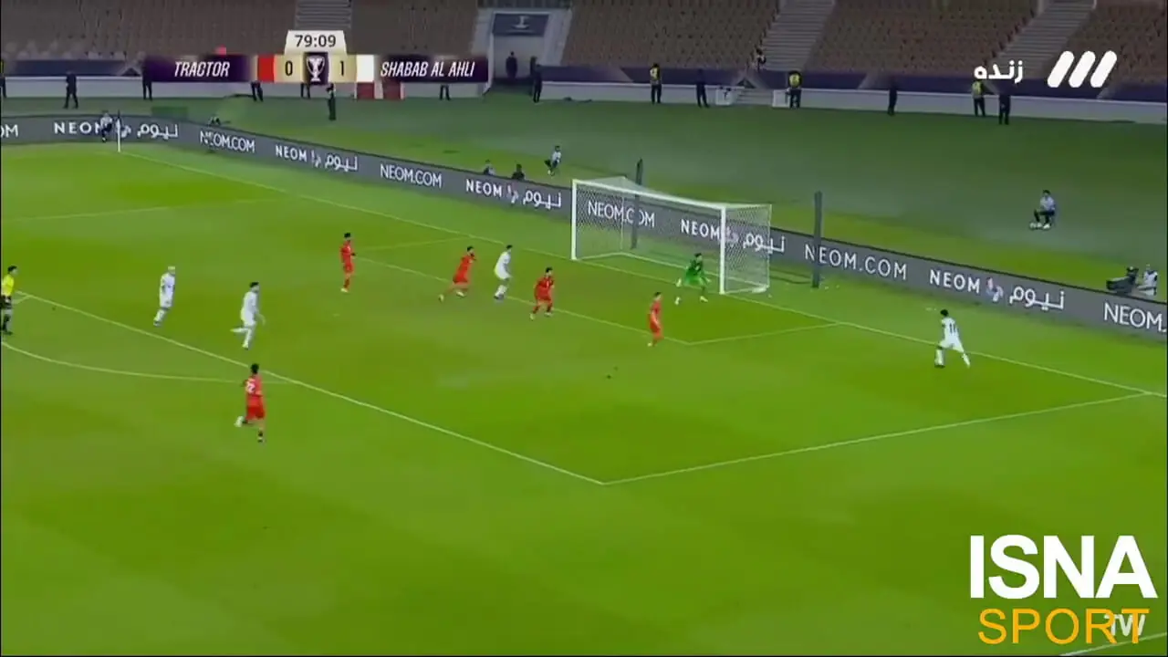 گل دوم شباب الاهلی به تراکتور توسط سعید عزت اللهی