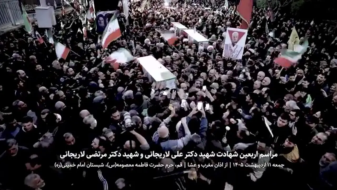 فیلم / انتشار نخستین تصاویر  پیکر شهید دکتر علی لاریجانی و پسرش / گریه های خانواده دکتر لاریجانی با دیدن چهره پسر و پیکر پدر