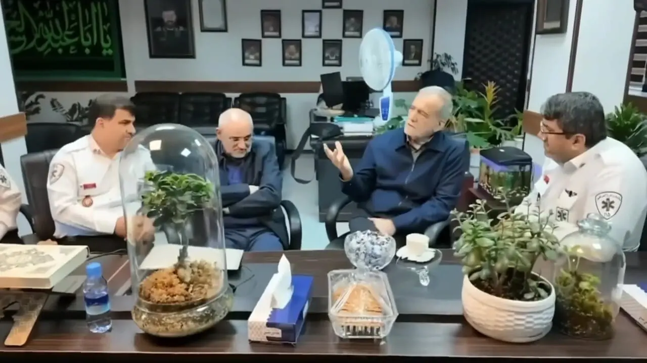 حضور پزشکیان در روزهای بحرانی و تهدیدهای جنگی در اورژانس تهران + فیلم