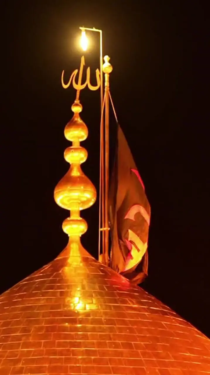پرچم گنبد حرم امام حسین (ع) تعویض شد + فیلم