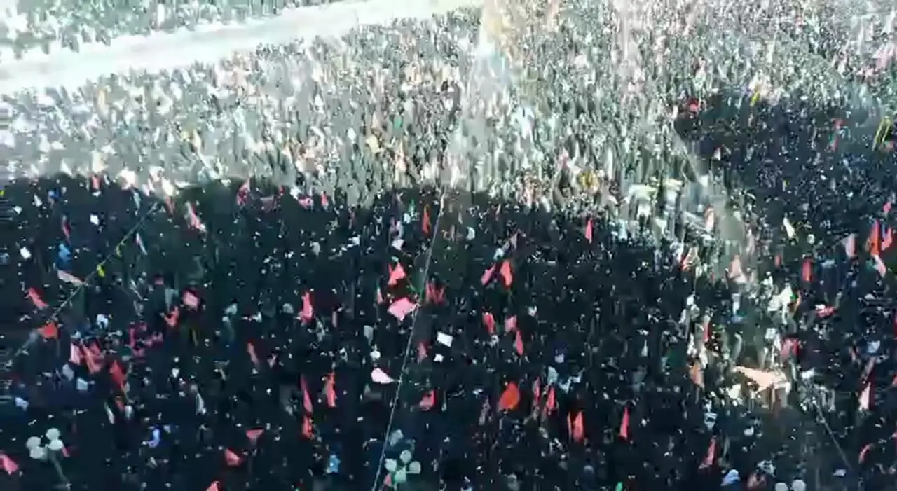 تصاویر هوایی از حضور تاریخی مردم در مصلی تهران + فیلم