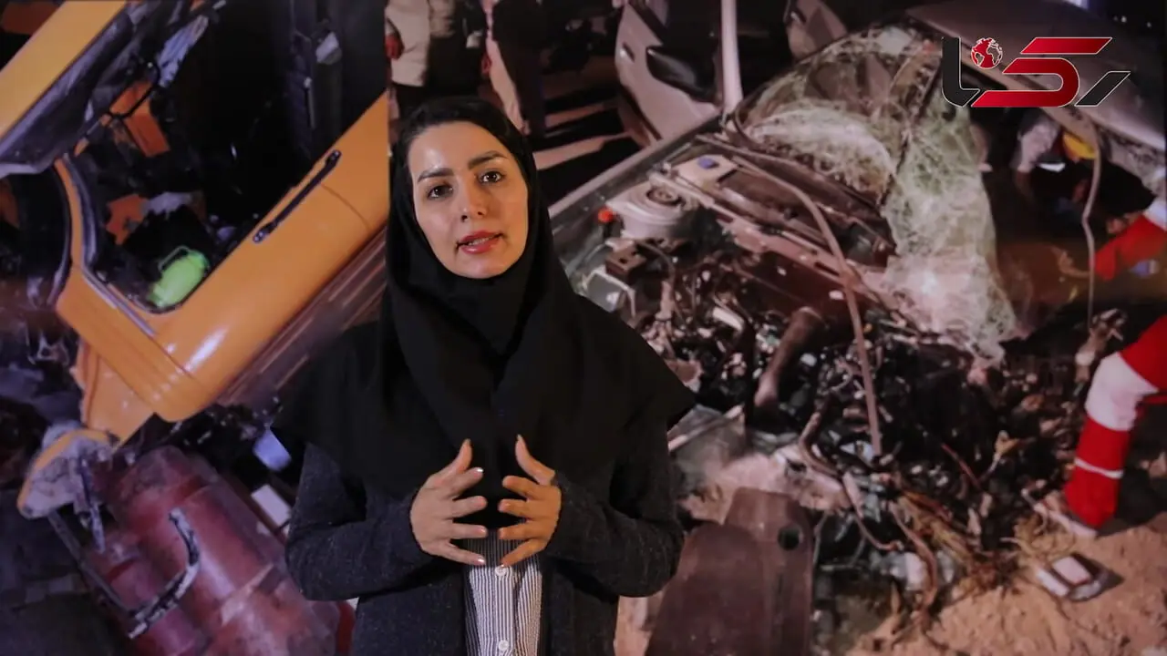 فیلم خبرنگار رکنا از حادثه تصادف شاخ به شاخ کامیون با پژو 405