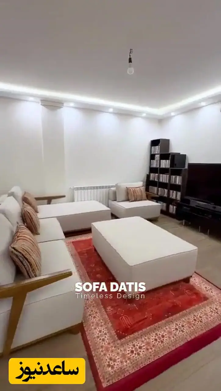 فیلم/ چیدمان خاص منزل مازیار لرستانی / ترکیب فرش ایرانی، کتابخانه و دکور مدرن