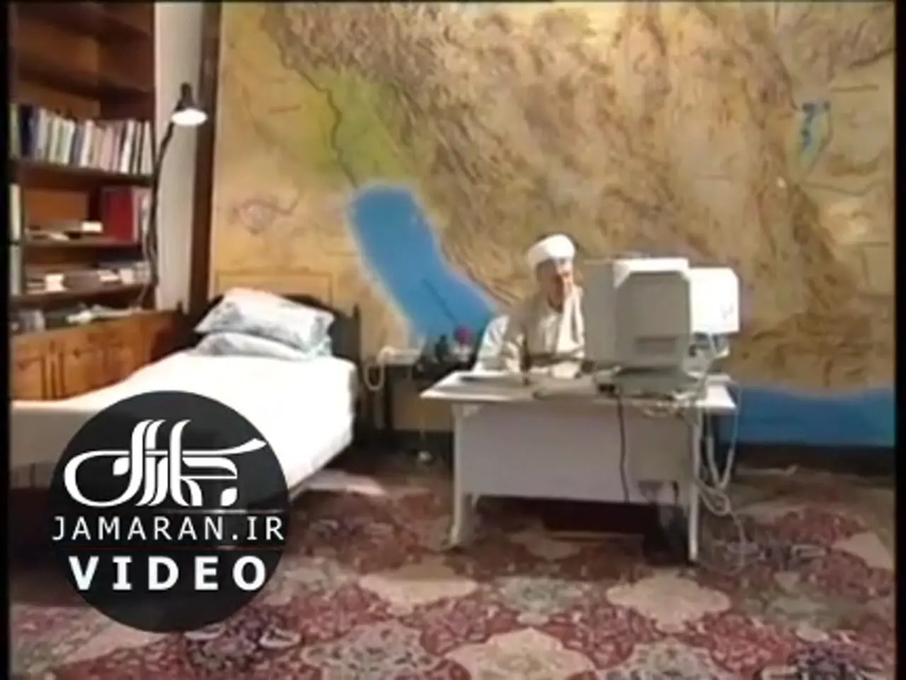نگاهی به چیدمان ساده اتاق کار شخصی هاشمی رفسنجانی +فیلم/ از نقشه ایران با نمایی از خلیج فارس تا تخت خواب و کامپیوتر شخصی