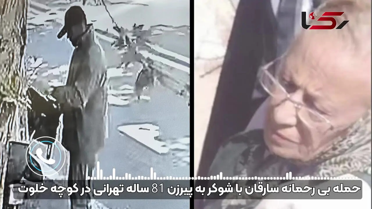 فیلم حمله بی رحمانه سارقان طلا با شوکر به پیرزن 81 ساله تهرانی در کوچه خلوت / این مردان را می شناسید ؟! + گفتگو