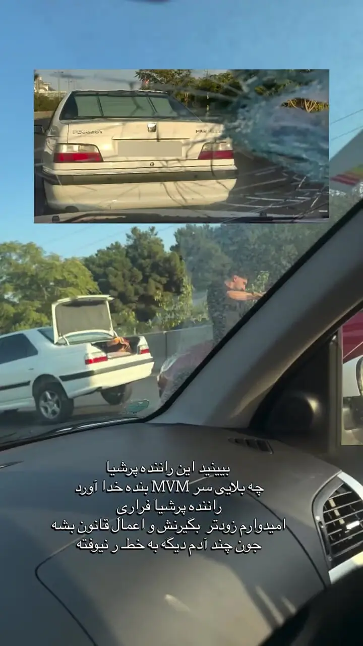 فیلم  جنجالی حمله راننده پرشیا با چوب و چماق به MVM در اتوبان ارتش / خیلی زود وایرال شد