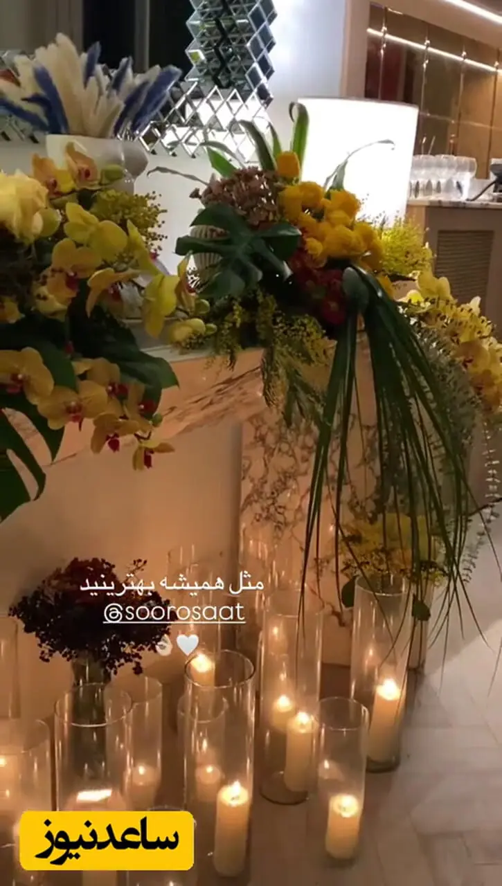 نگاهی به چیدمان جشن تولد شاهانه و خلاقانه مینا مختاری/ از گل‌آرایی رؤیایی و شمع‌های رمانتیک تا دیزاین لوکس همسر بهرام رادان