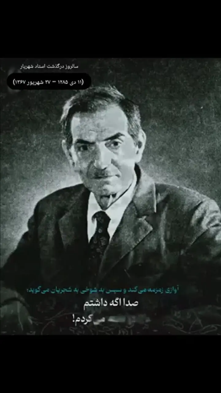 فیلم  تنها تجربه خوانندگی استاد شهریار با حضور شجریان؛ «اگر صدا داشتم دکانت را تخته می‌کردم»