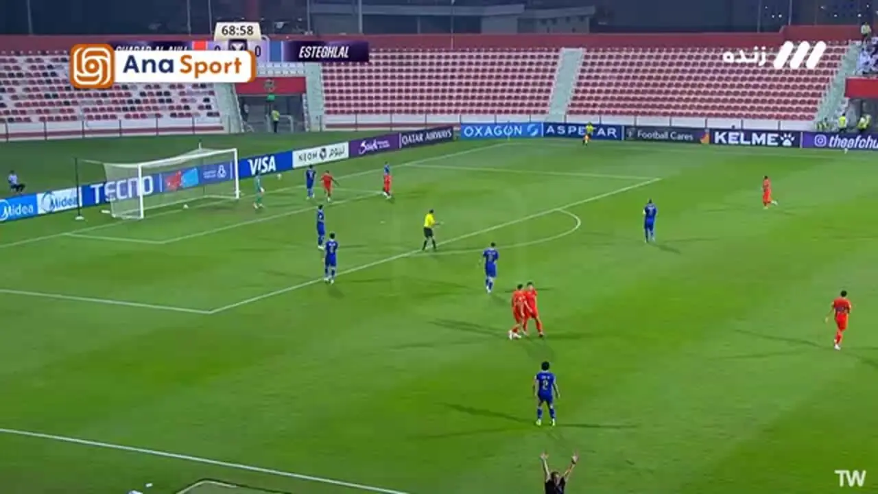 گل اول شباب الاهلی به استقلال با پاس گل آزمون